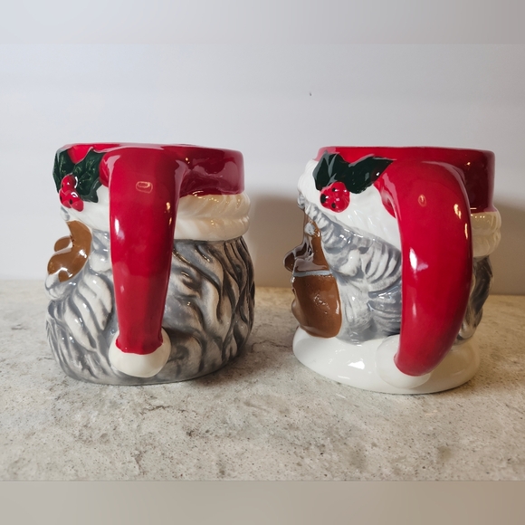 Sleigh Bell Bistro African American Santa & Mrs. Claus Ceramic Coffee Mugs NWOB - Picture 2 of 8